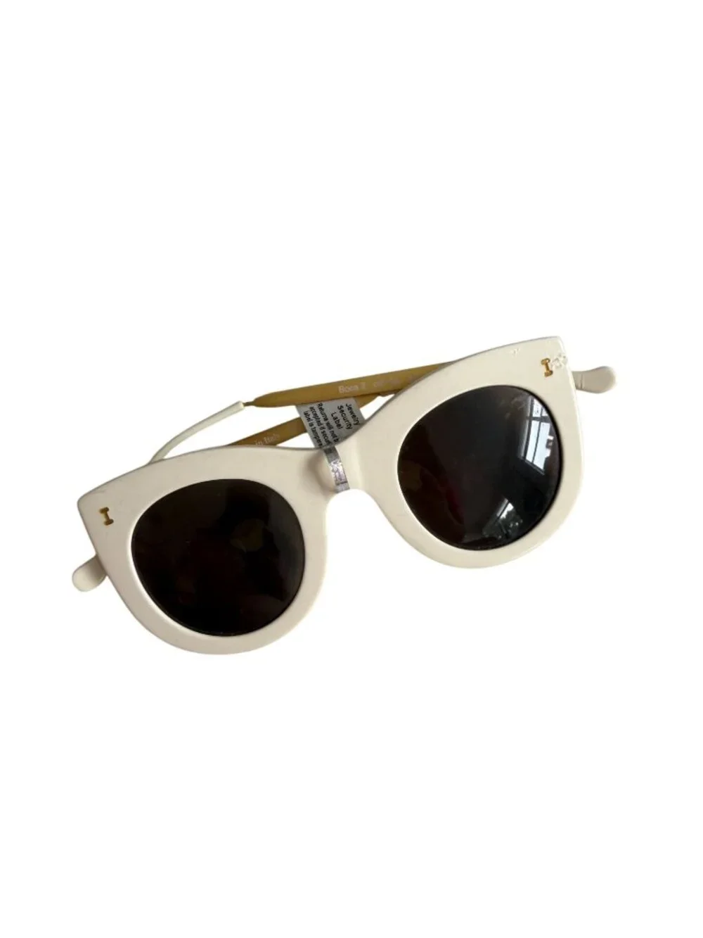 ILLESTEVA Cream Wayfarer Sunglasses Sunnies w/ Case